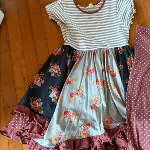 Matilda Jane Joanna Gaines Striped and Floral Kids Dress